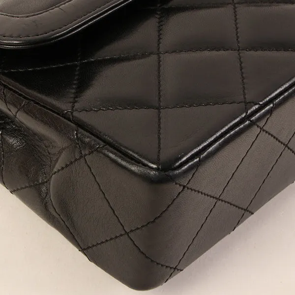 CHANEL Around 1992 Made Paris Limited Design Flap Chain Bag Black