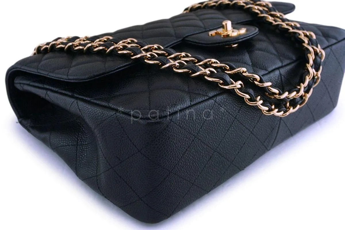 Chanel Black Caviar Jumbo Classic Flap Bag GHW
