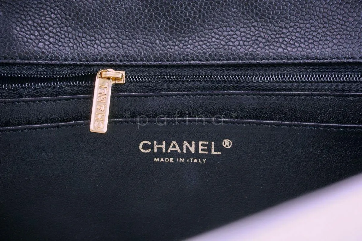 Chanel Black Caviar Jumbo Classic Flap Bag GHW