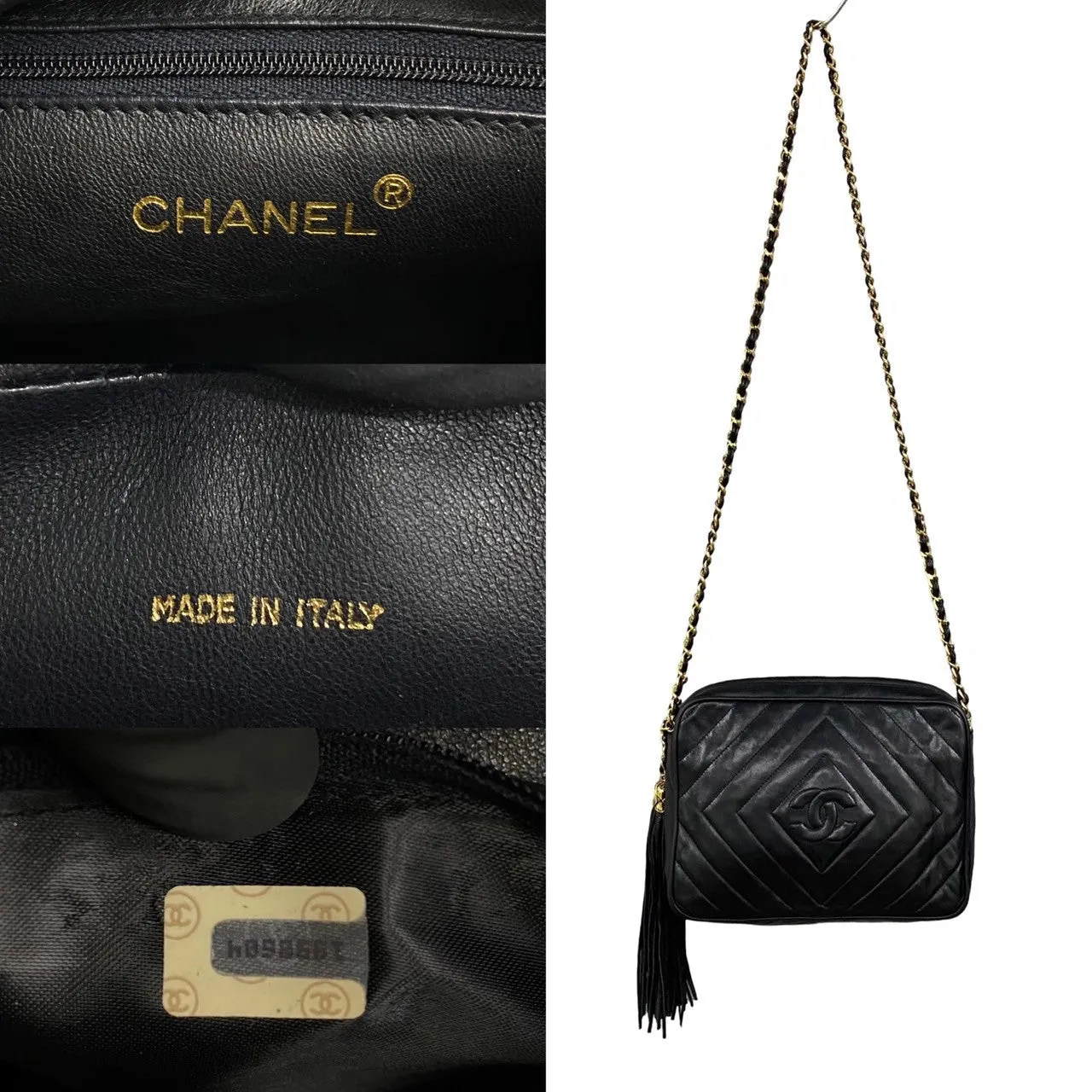Chanel CC Tassel Camera Bag  Leather Crossbody Bag in Good condition
