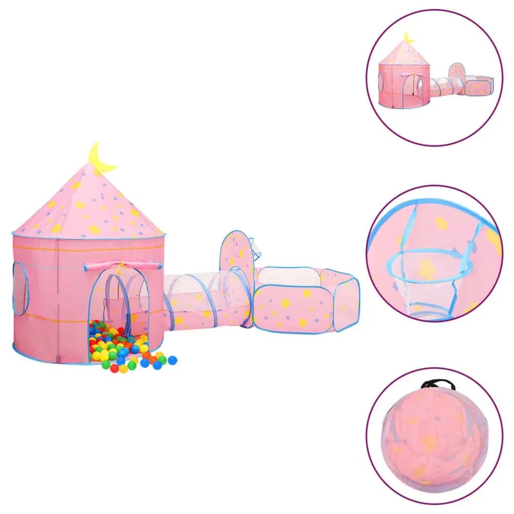 Children Play Tent with 250 Balls Pink 301x120x128 cm