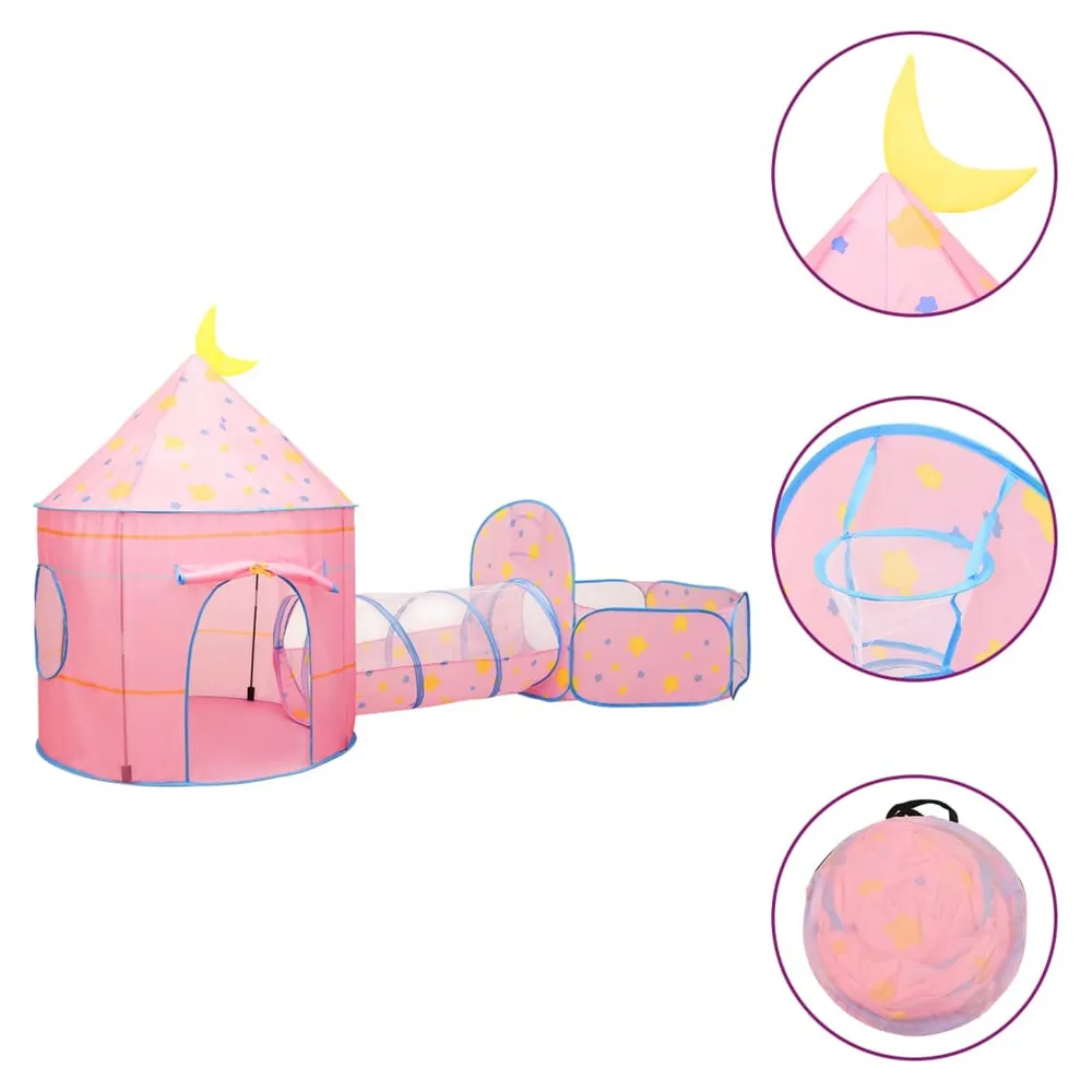 Children Play Tent with 250 Balls Pink 301x120x128 cm