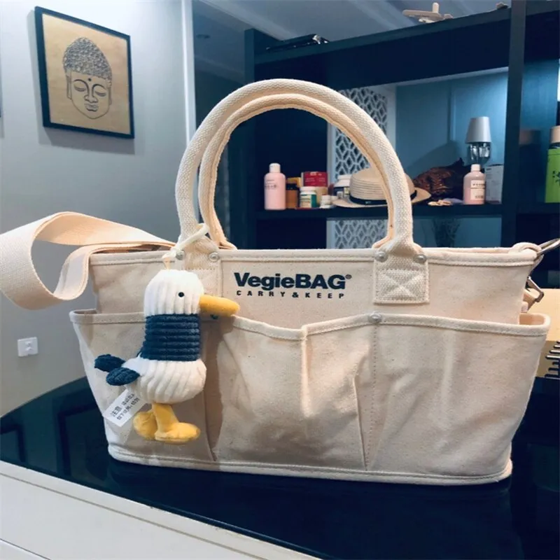 Christmas Gift Fashion Canvas Letter Shoulder Crossbody Bags For Women Large Capacity Handbags Tote Bags 2021 Female Commuter Solid Mommy Bag