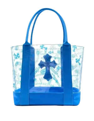 Chrome Hearts 'Blue Cross' Clear Mini Tote Bag