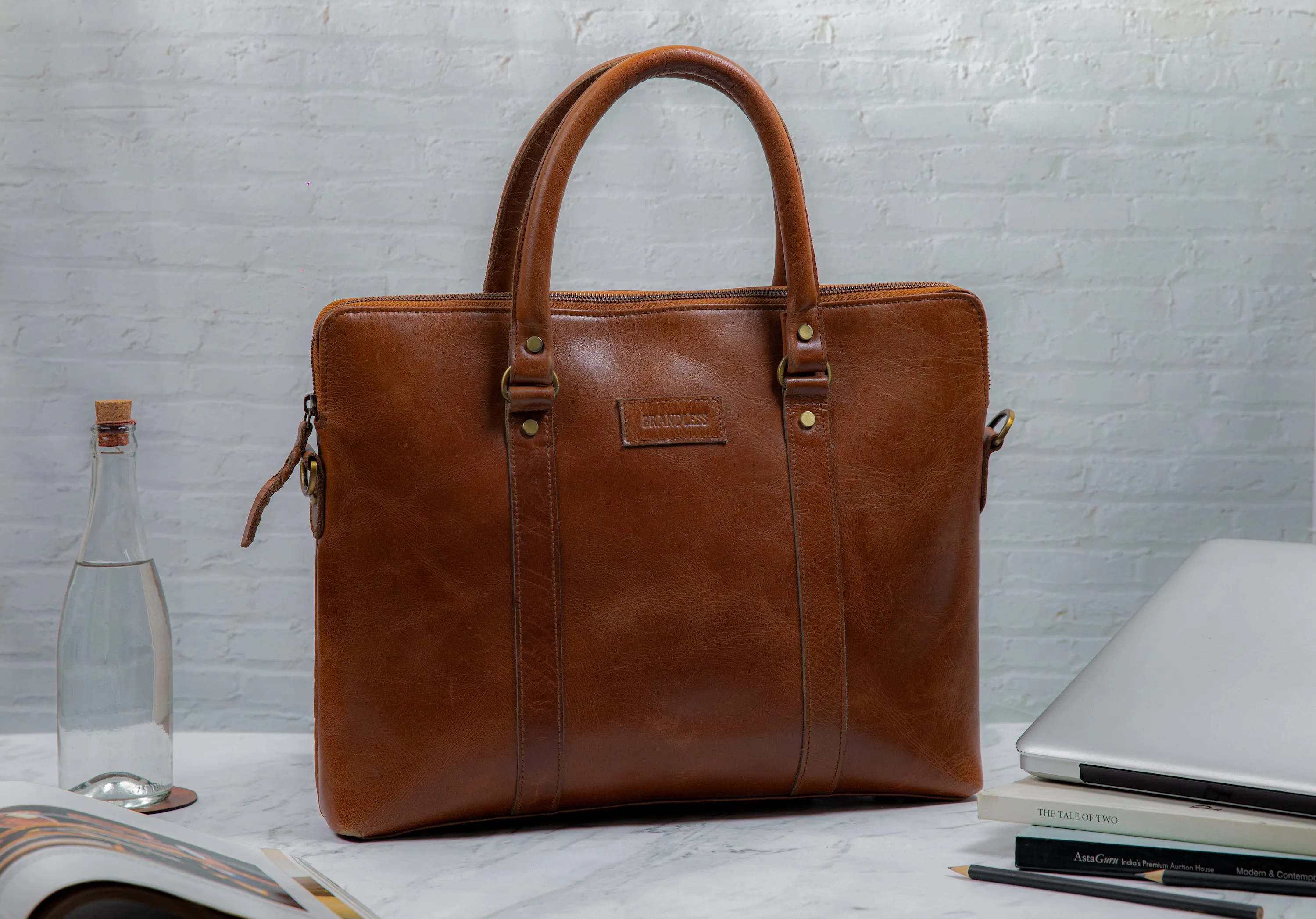 Elemental Laptop Bag- Tan Leather