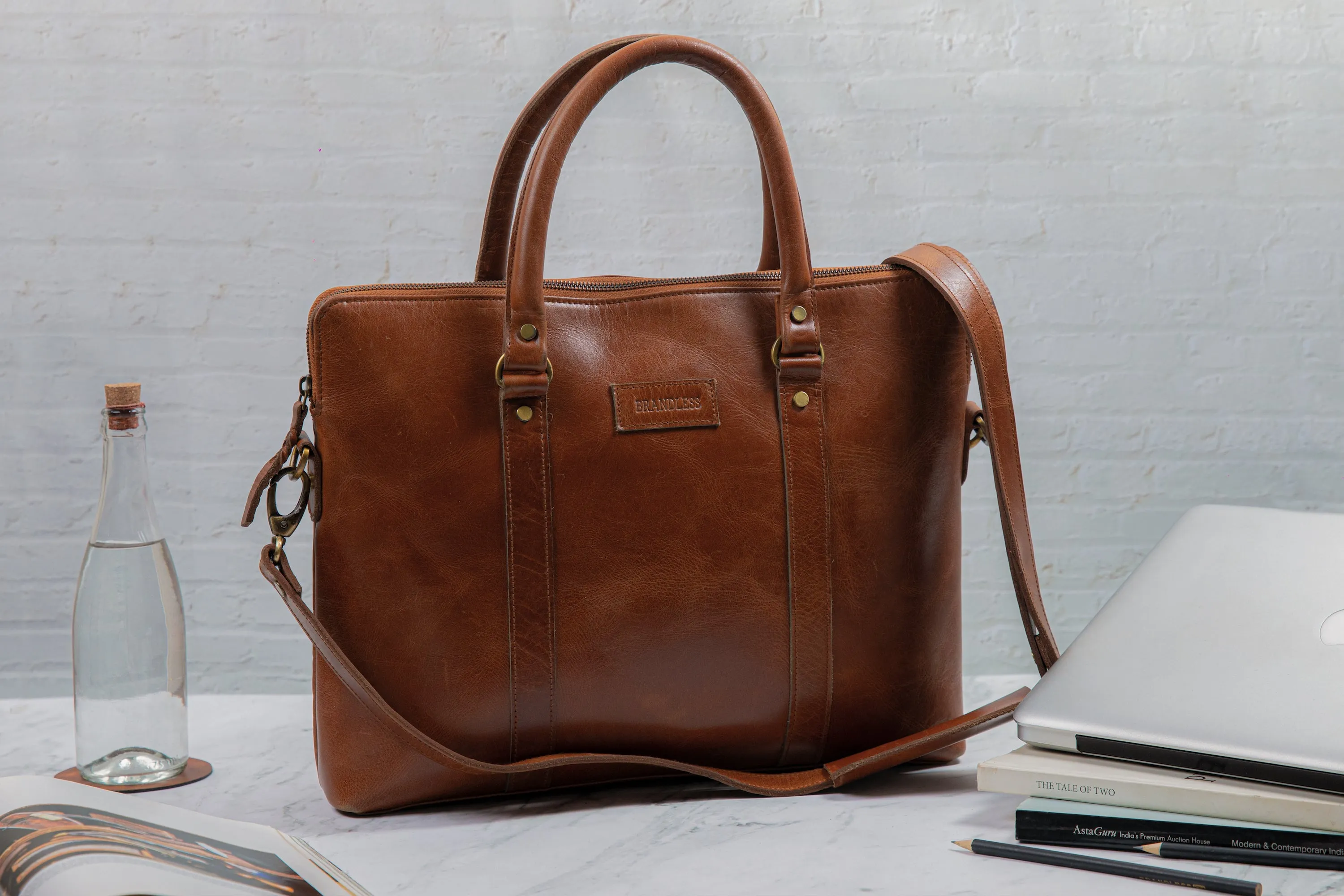 Elemental Laptop Bag- Tan Leather