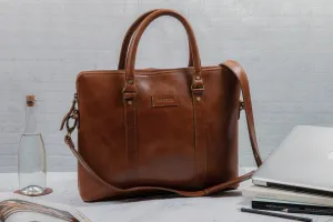 Elemental Laptop Bag- Tan Leather