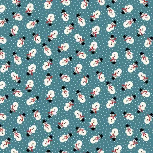 Fabric, Winter in Snowtown by Buttermilk Basin - Dark Blue Tossed Snowmen (by the yard)