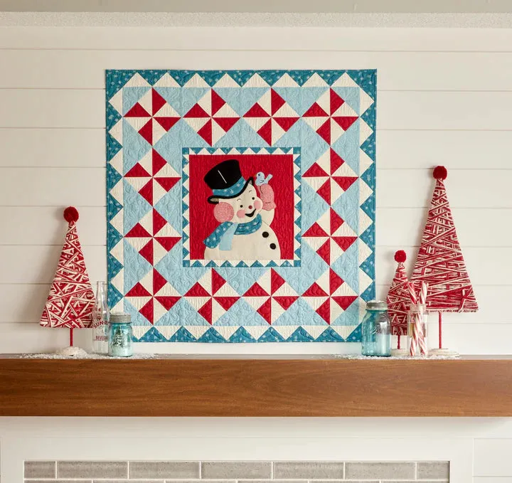 Fabric, Winter in Snowtown by Buttermilk Basin - Red Diagonal Stripe (by the yard)