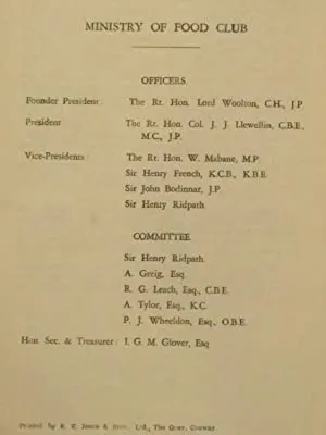Farewell Speeches delivered on the departure from the Ministry of Food of the Right Honourable Lord Woolton C.H., J.P. on appointment as Minister of Reconstruction in Mr. Churchill's War Cabinet.