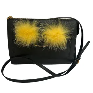 Fendi Black Lambskin Little Monster Crossbody Bag