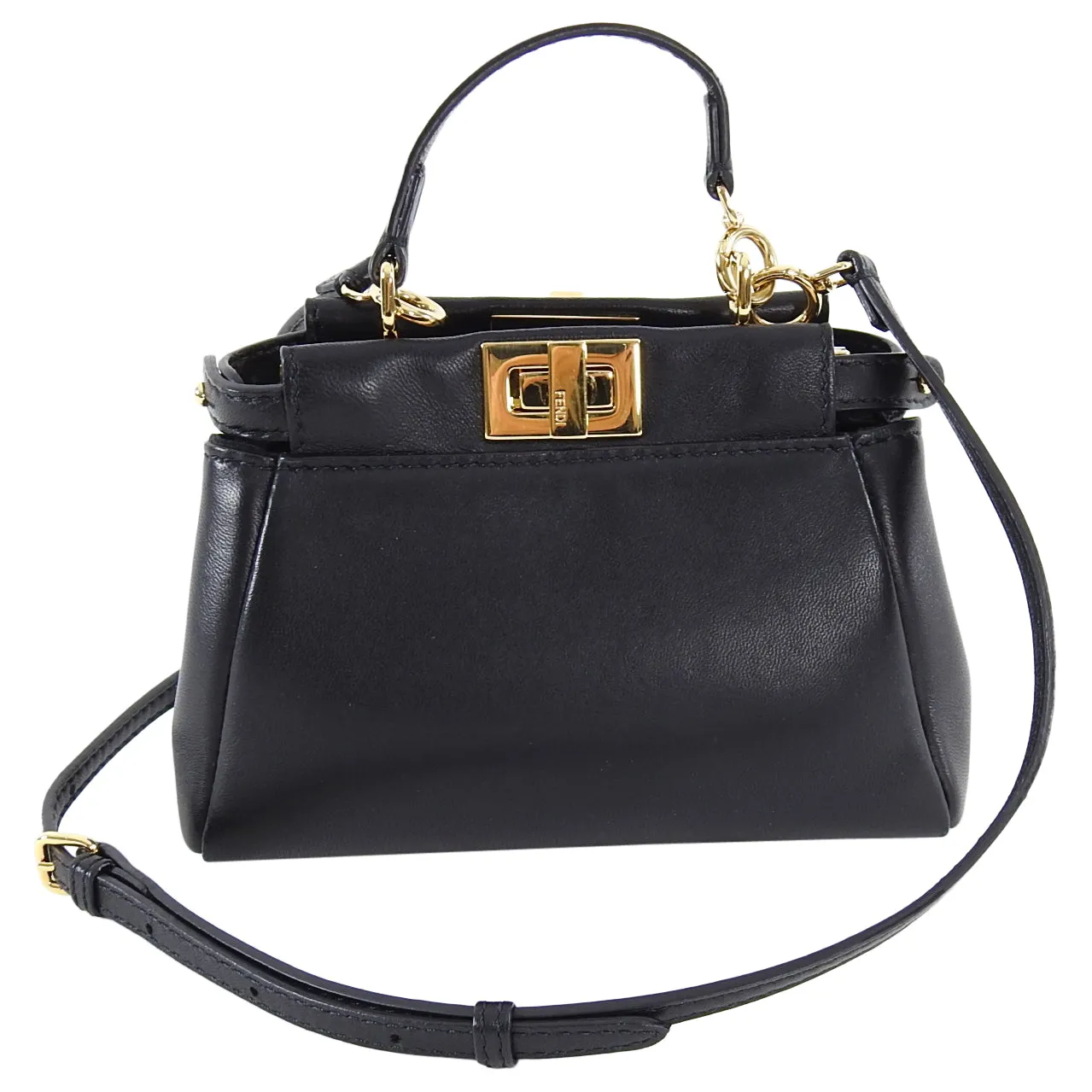 Fendi Black Micro Mini Peekaboo Crossbody Bag