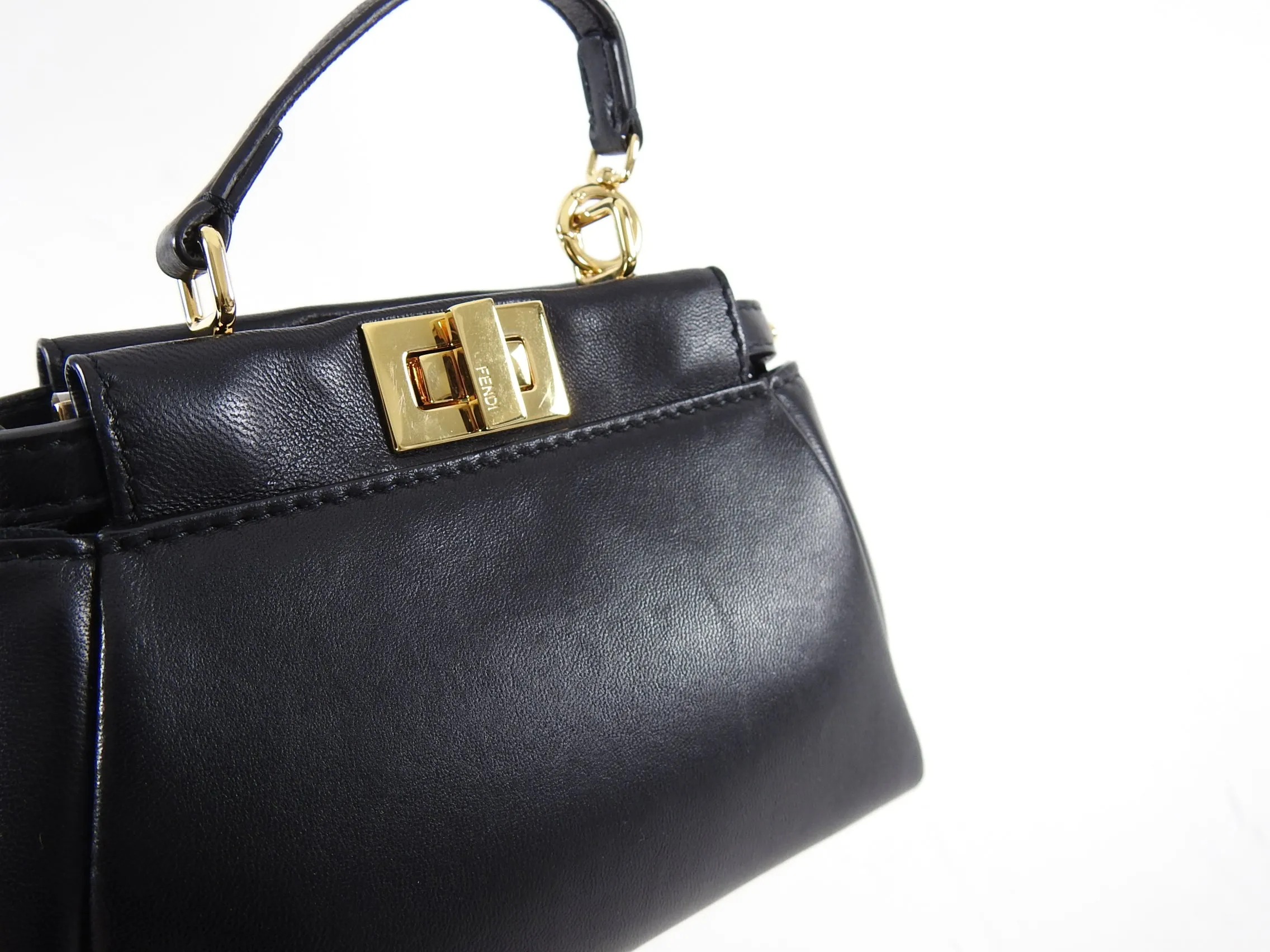 Fendi Black Micro Mini Peekaboo Crossbody Bag