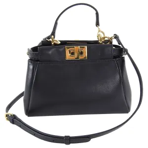 Fendi Black Micro Mini Peekaboo Crossbody Bag