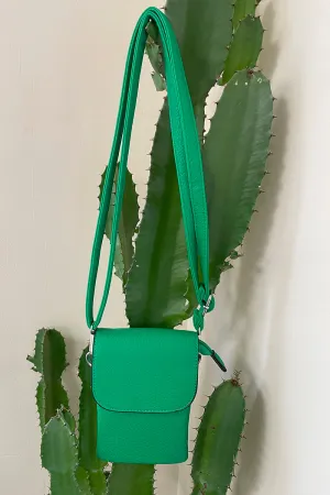 Flap top phone holder bag