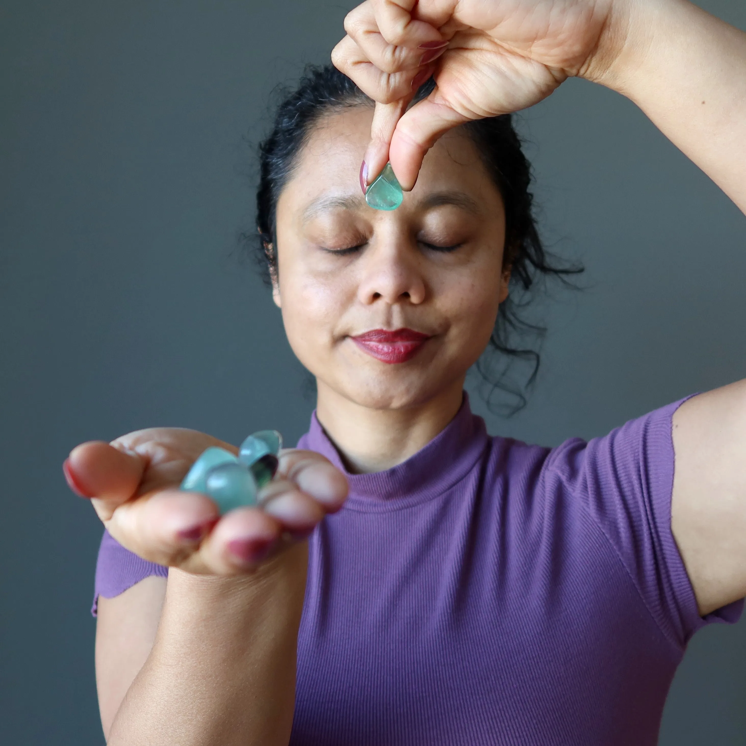 Fluorite Tumbled Stone Glistening Green Gem