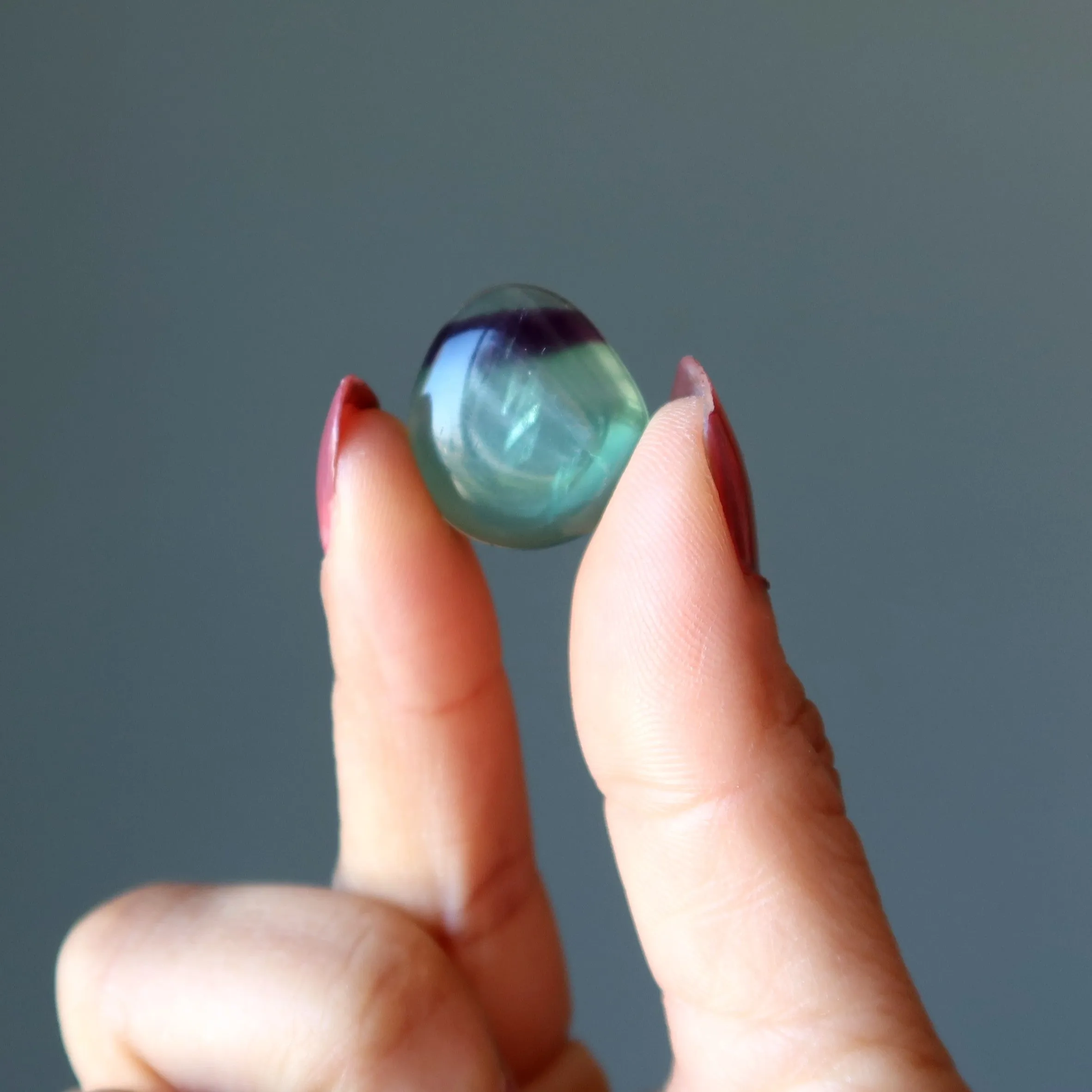Fluorite Tumbled Stone Glistening Green Gem