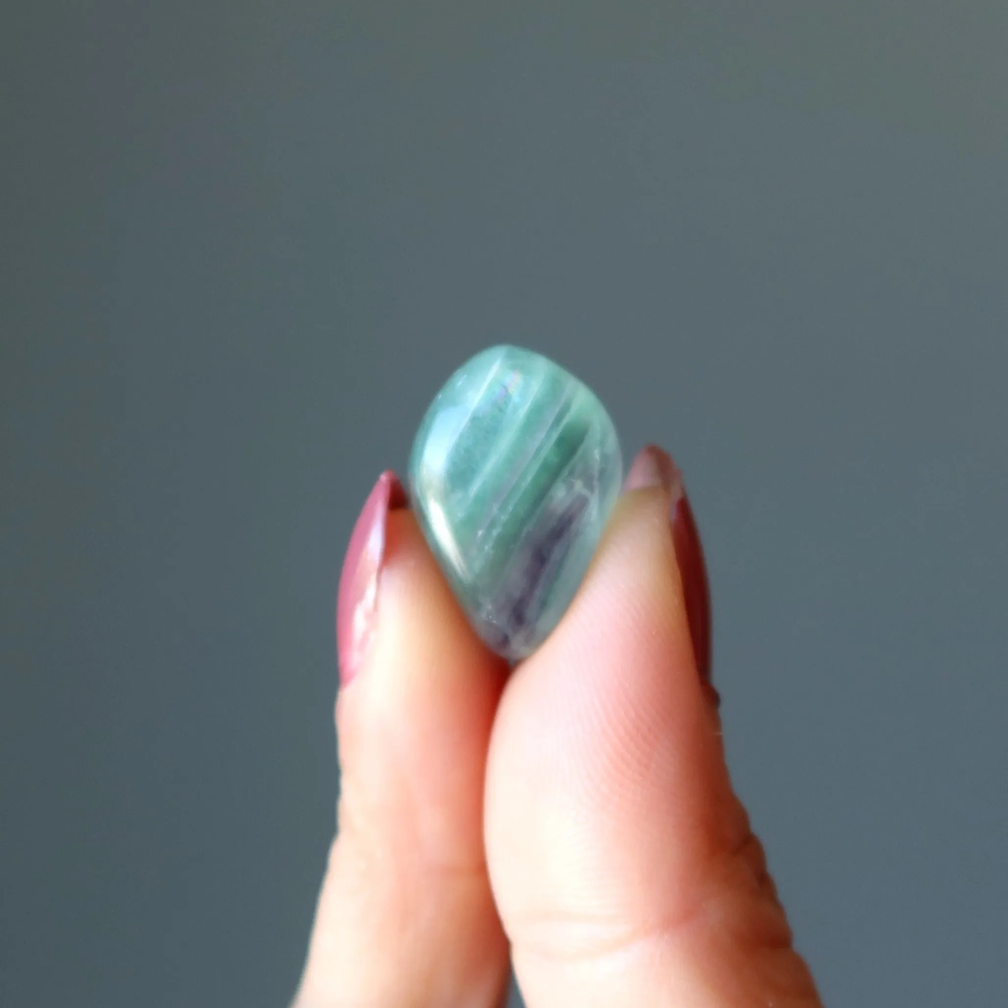 Fluorite Tumbled Stone Glistening Green Gem