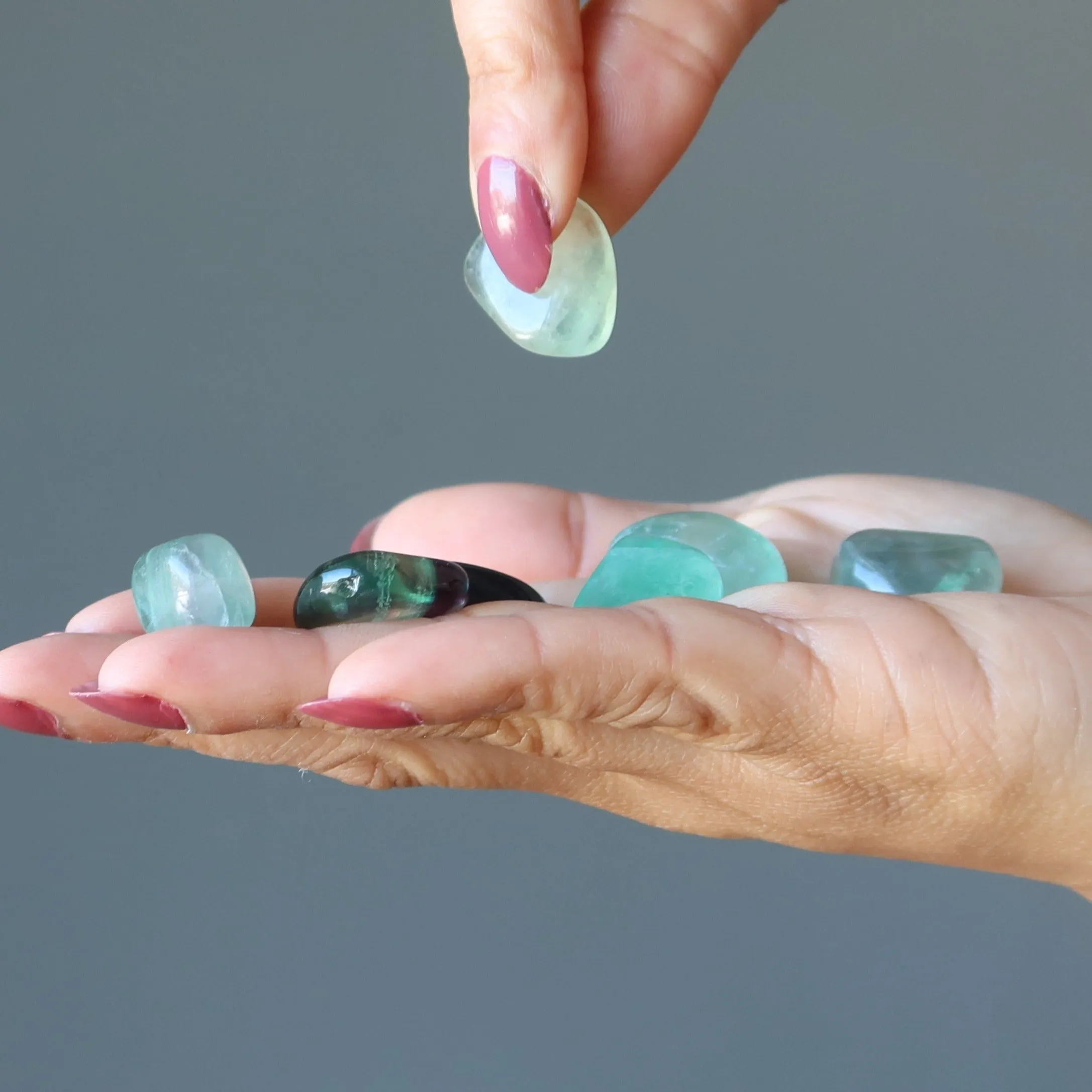 Fluorite Tumbled Stone Glistening Green Gem