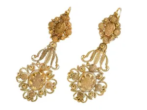 Georgian Gold Day Night Cannetille Earrings