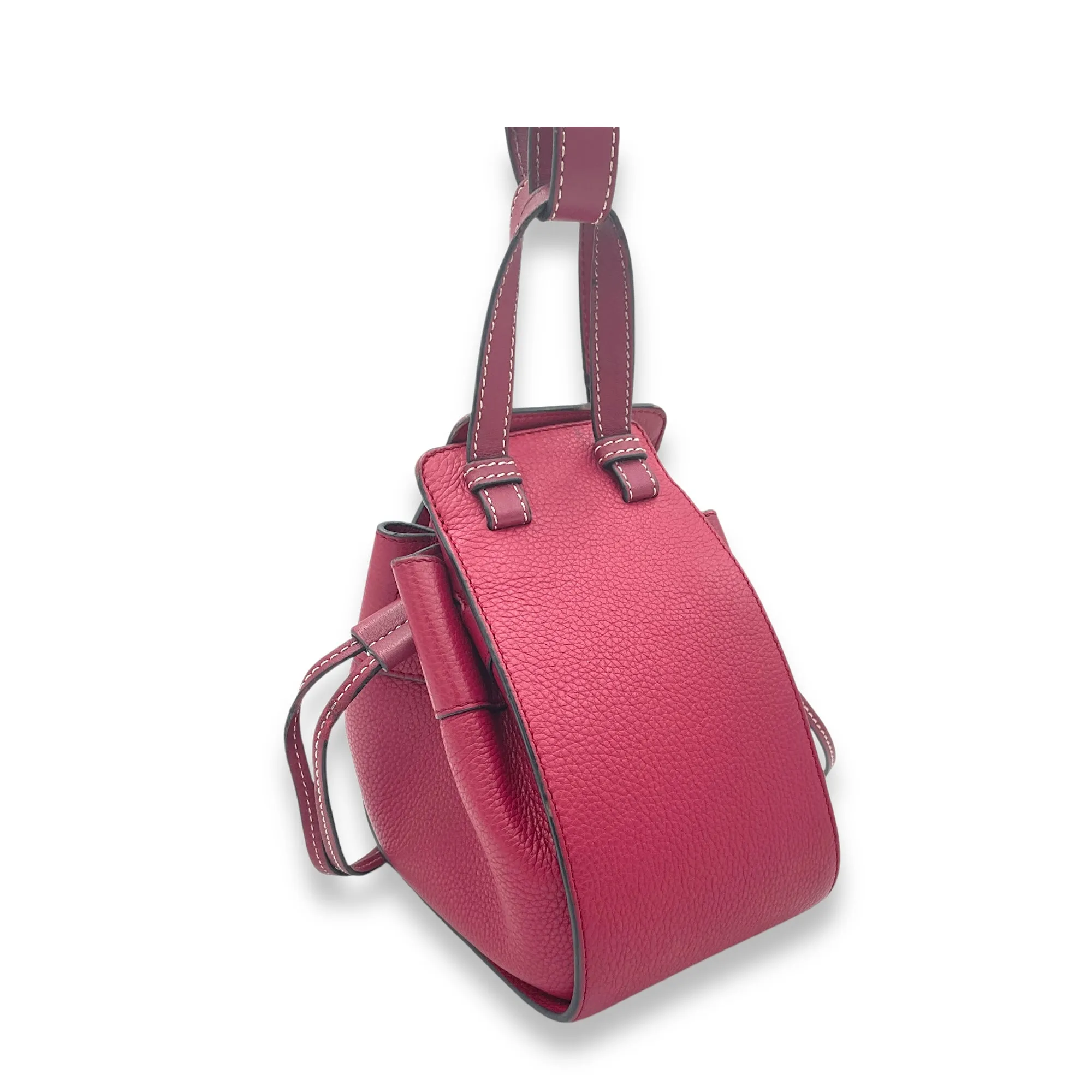 Hammock Mini Red Top Handle Bag in Calfskin, Silver hardware