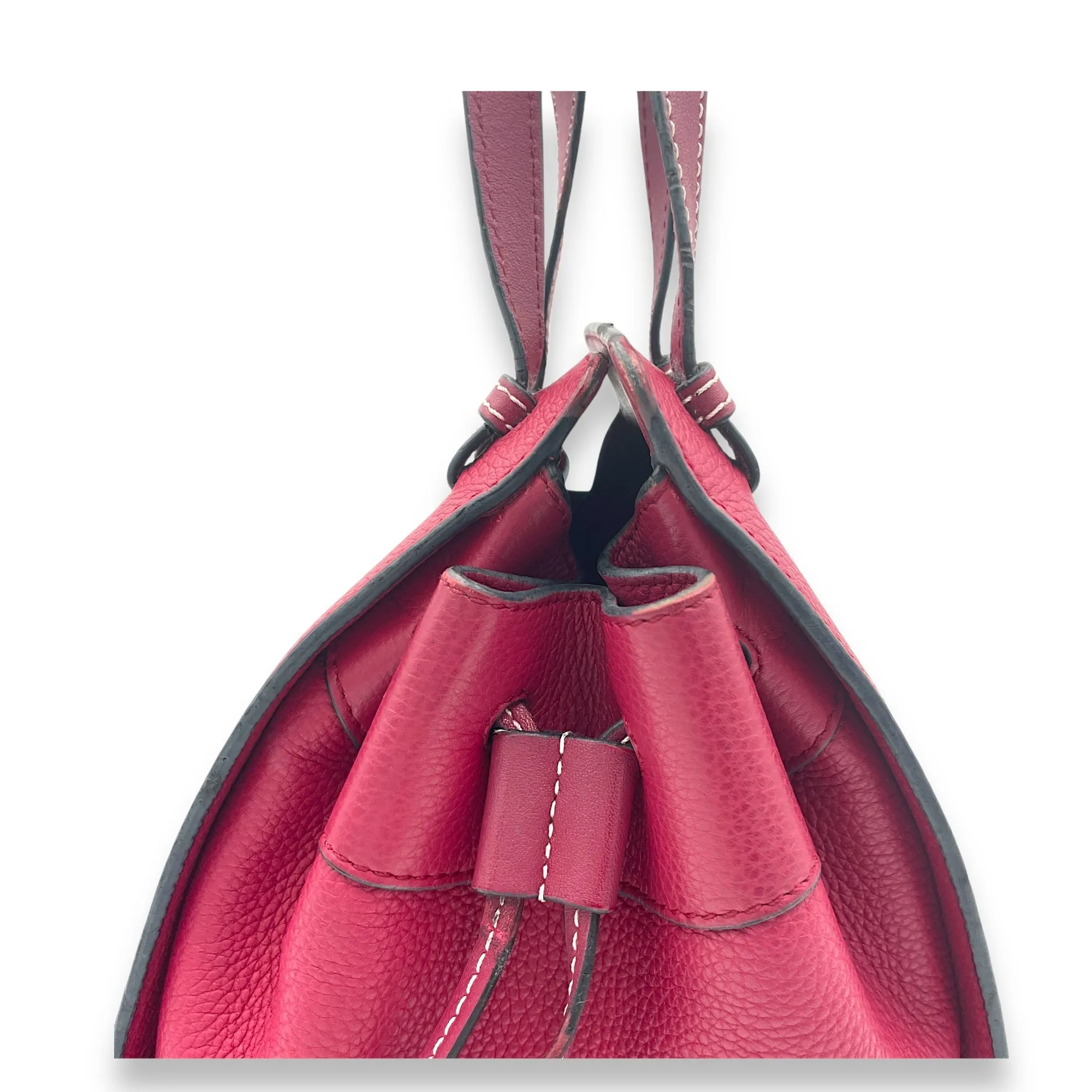Hammock Mini Red Top Handle Bag in Calfskin, Silver hardware