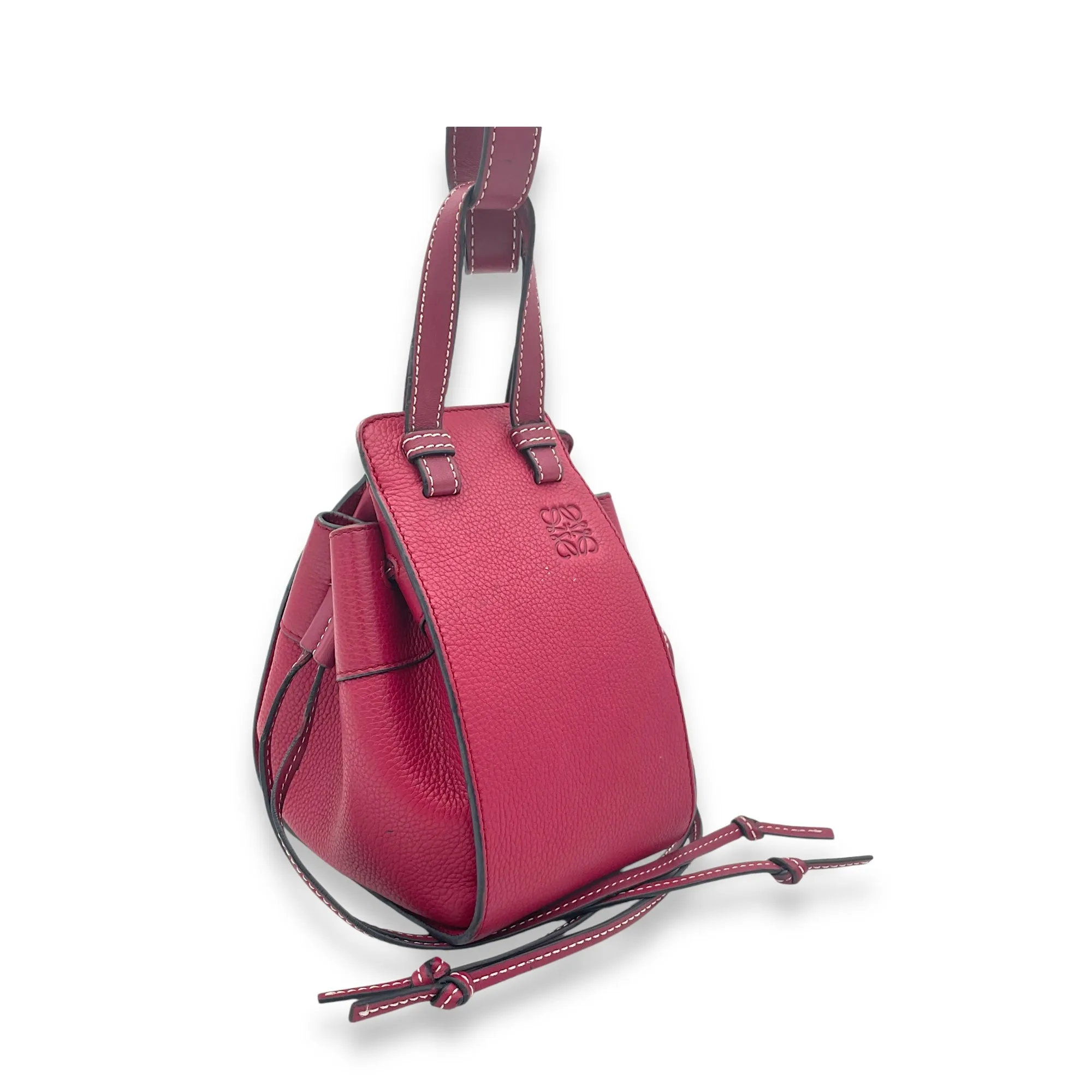 Hammock Mini Red Top Handle Bag in Calfskin, Silver hardware