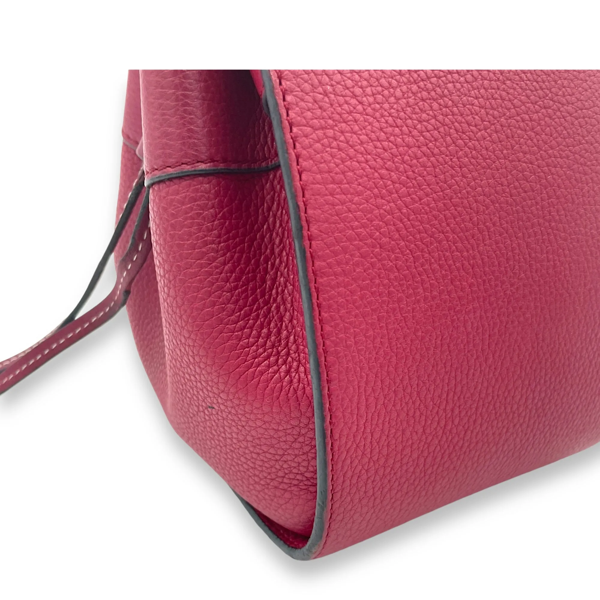 Hammock Mini Red Top Handle Bag in Calfskin, Silver hardware