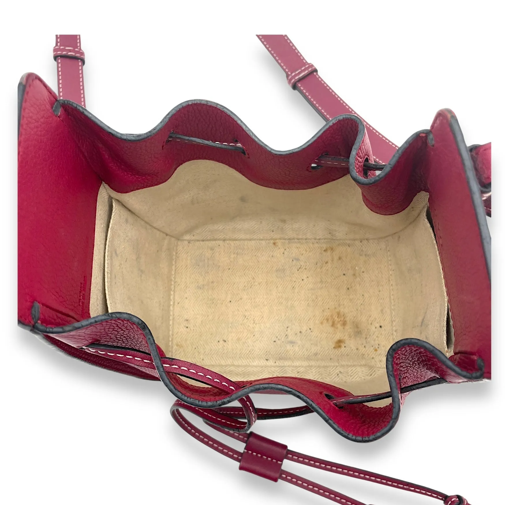 Hammock Mini Red Top Handle Bag in Calfskin, Silver hardware