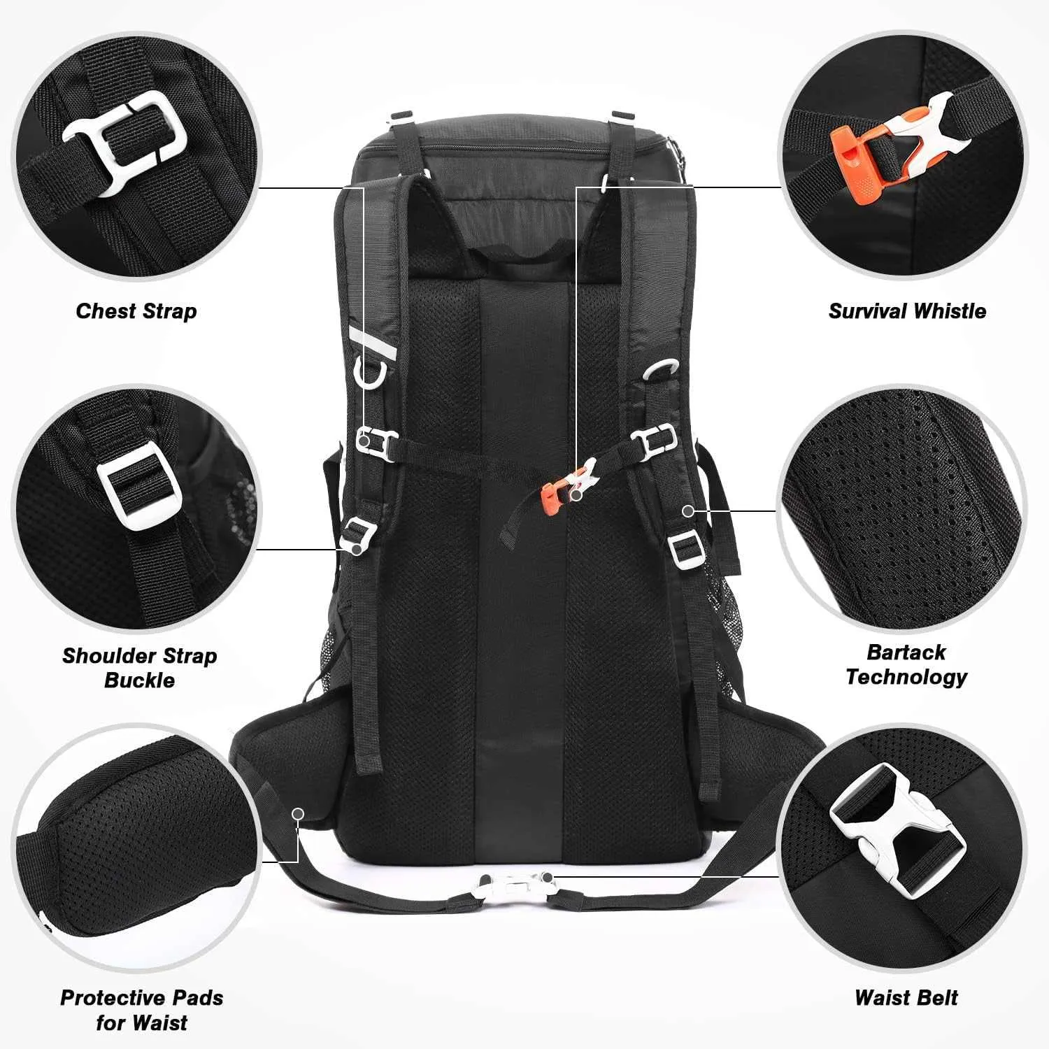 HOMIEE 50L Hiking Backpack Travel Bag