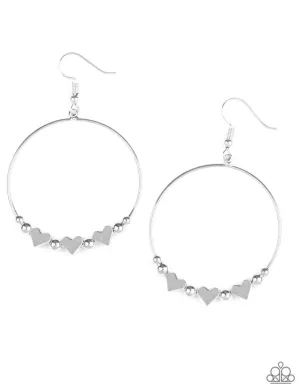 I Can't HEART You Silver Earrings  - Paparazzi Accessories