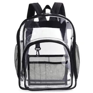Kids Clear School Backpacks - Black Pink Grey Book Bags For Boys Girls Waterproof See Through Casual Rucksack Bookbag