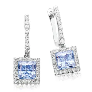 KISS Sterling Silver Blue & White Huggies Earrings