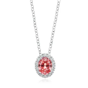 KISS Sterling Silver Oval & Round Brilliant Cut Cubic Zirconia Pendant