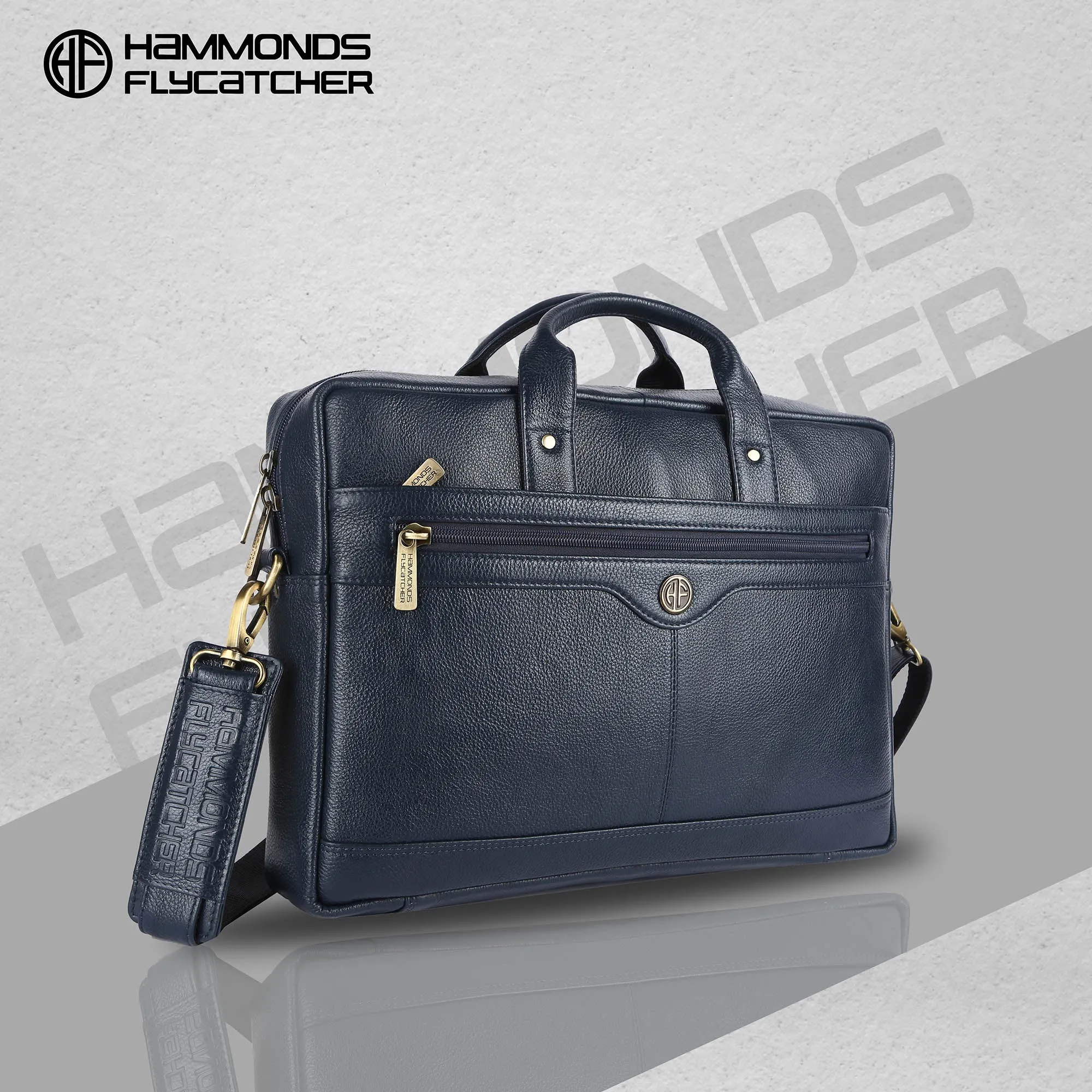 Laptop Bag for Men - Genuine Leather Office Bag with Multiple Compartments - Fits 14-16 Inch Laptop