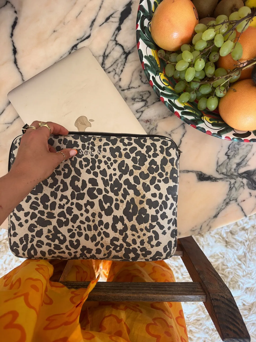 Laptop Sleeve "Soft Cotton Leopard", 13 Zoll