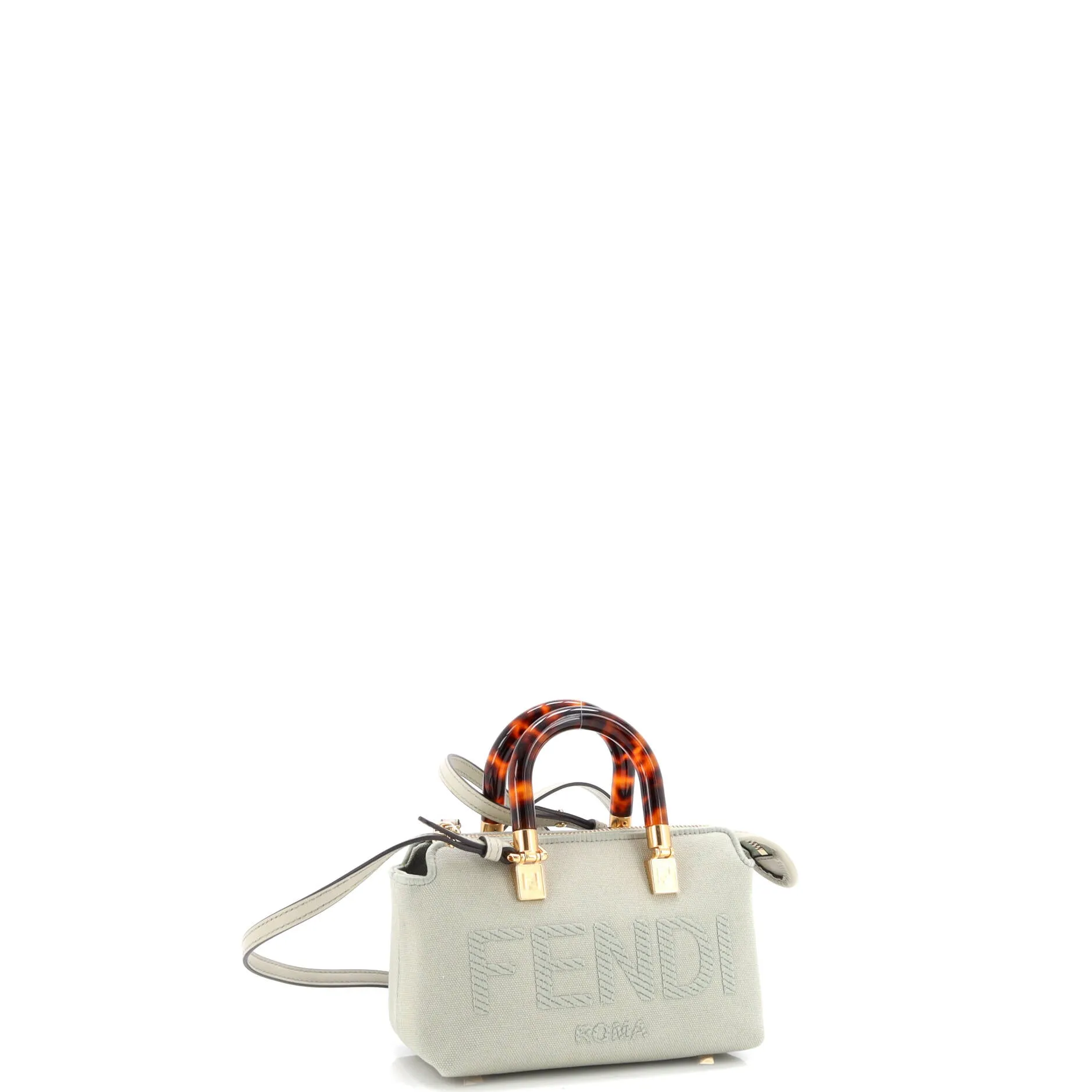 Logo By The Way Top Handle Bag Embroidered Canvas Mini