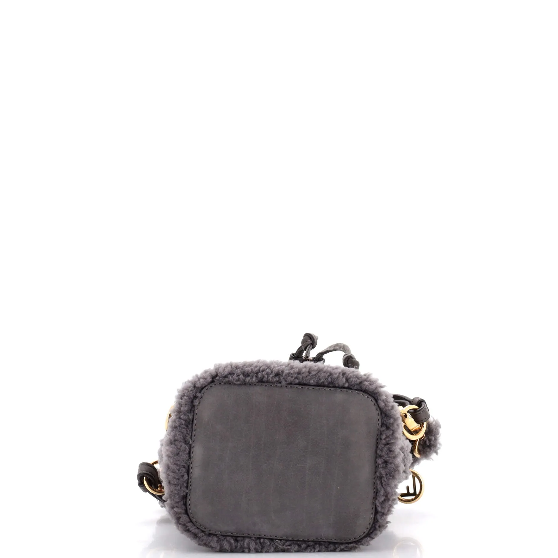 Logo Mon Tresor Bucket Bag Shearling with Nubuck Mini
