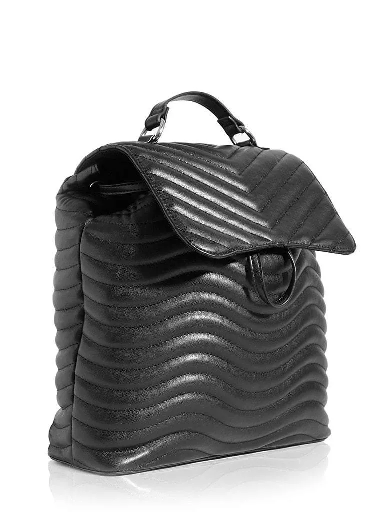 Lyla Quilted Black Backpack
