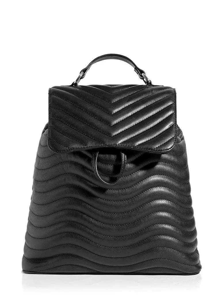 Lyla Quilted Black Backpack