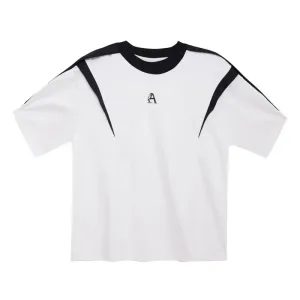 Male T-shirt Personality Patchwork Contrast Color Round Collar Men's Short Sleeve Casual Men Wear Spring Chic 9C4768