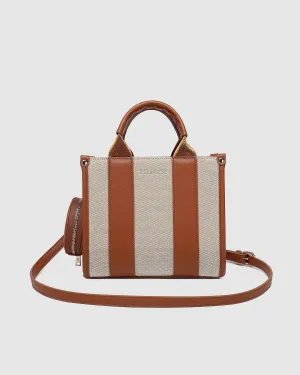 Manhattan Mini Tote Bag in Natural Canvas Tan by Louenhide