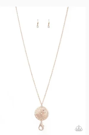 Marvelous in Mandalas Rose Gold Lanyard - Paparazzi  Accessories