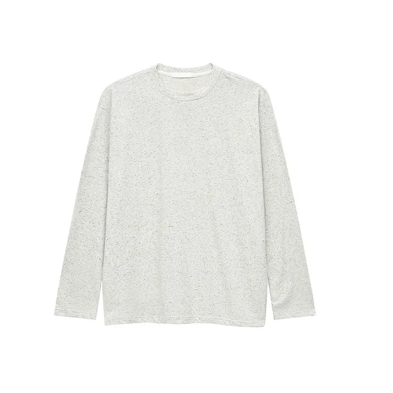 Men's T-shirt Spring Summer New Korean Style Clean Male Top Fashion Long Sleeve Round Neck Casual Solid Color 9C5291