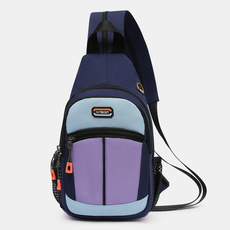 Mini Shoulder Backpack Colorblock Crossbody Sling Bag Daypack for Women Men