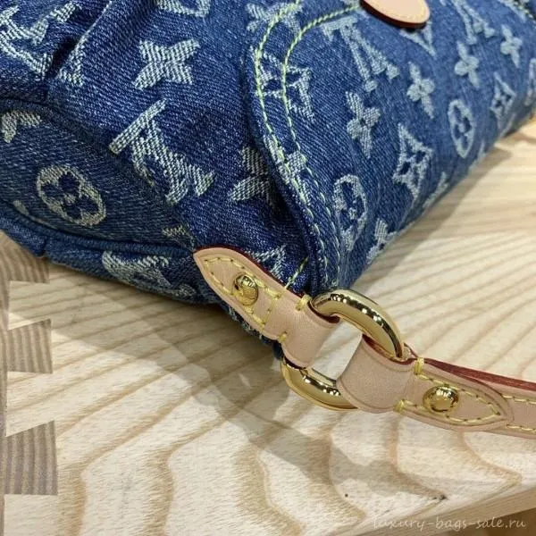 Monogram Denim Mini Pleaty Bag