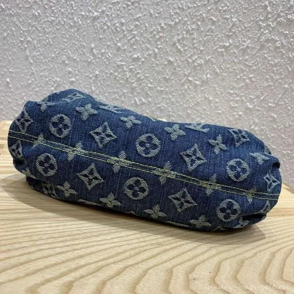 Monogram Denim Mini Pleaty Bag