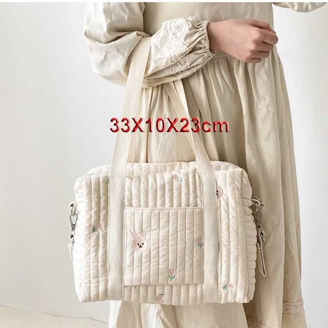 Mqtime Cartoon Bear Mommy Bag Large Capacity Mom Diaper Baby Stroller Bag Multifunction Women Shoulder Handbag Travel Diaper Bags