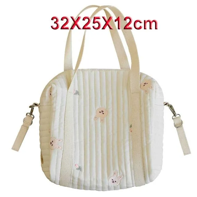 Mqtime Cartoon Bear Mommy Bag Large Capacity Mom Diaper Baby Stroller Bag Multifunction Women Shoulder Handbag Travel Diaper Bags