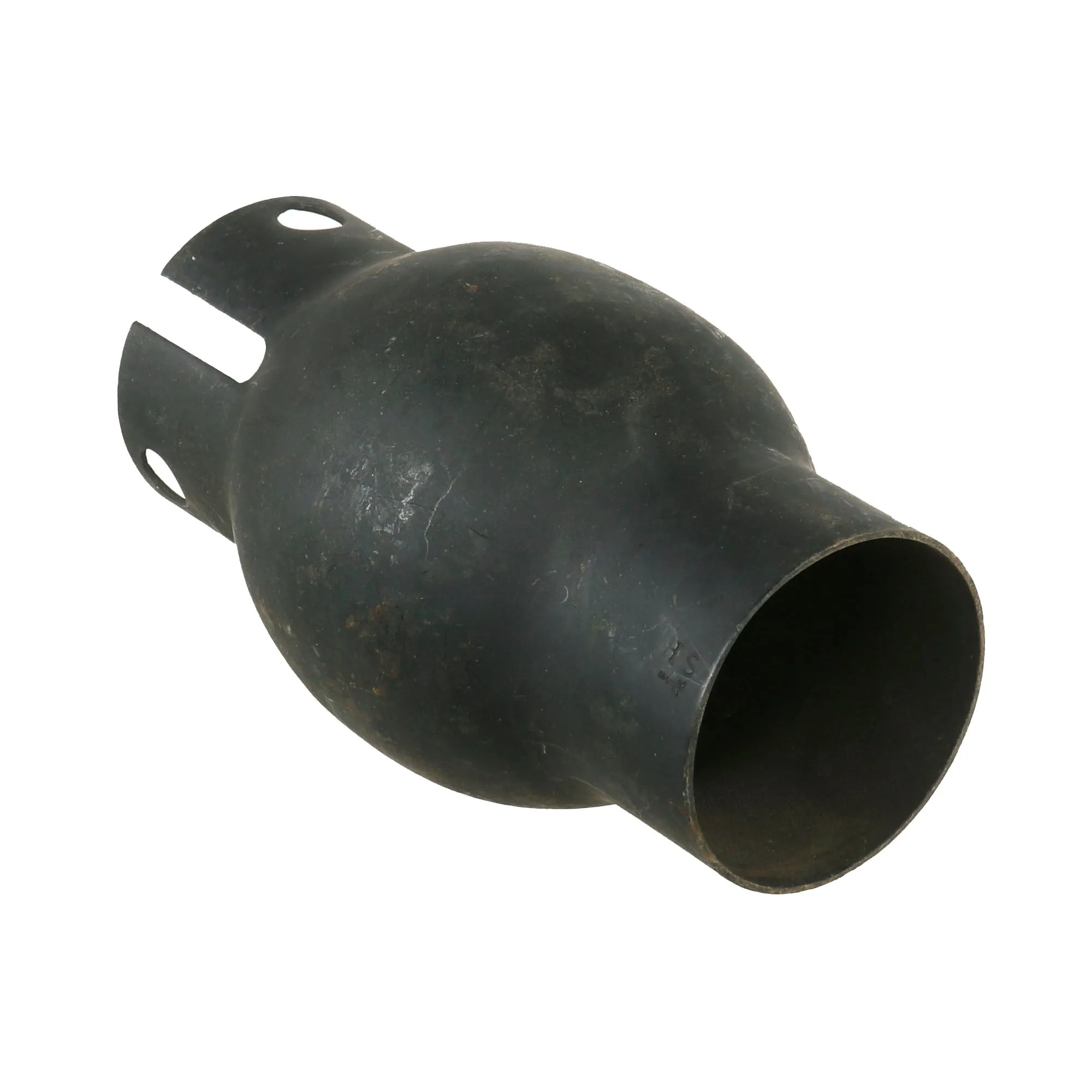 Original British WWI Pair of Vickers MMG Parabolic Flash Hider - Shrapnel Battle Damage
